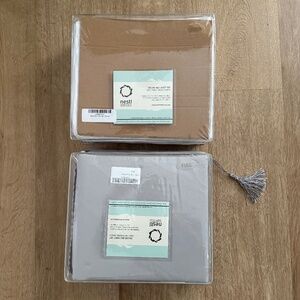 Nestl Flat Bed Sheets ONLY - Full Gray and Queen White - Cotton